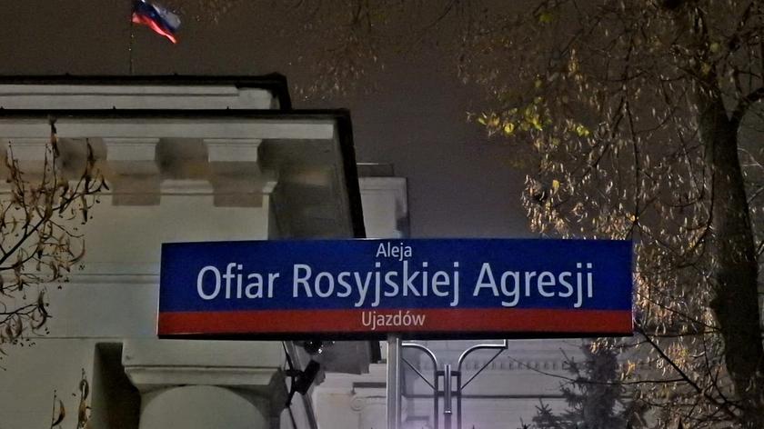 Aleja Ofiar Rosyjskiej Agresji przy ambasadzie Rosji