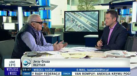 Jerzy Gruza w studiu TVN24