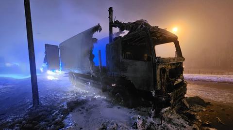 Pożar ciężarówki przy Połczyńskiej 