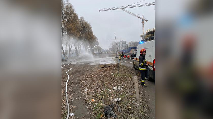 Pożar przy skrzyżowaniu ulic Mińskiej i Chodakowskiej
