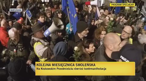 Na Krakowskim Przedmieściu byli kontrmanifestanci