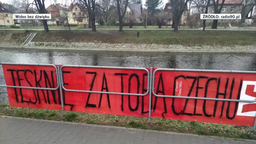 Banery zawiesili mieszkańcy Cieszyna
